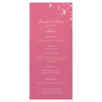 Honeysuckle Silver Peony Wedding Menu Card Customized Rack Card