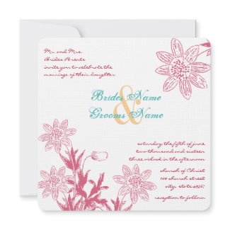 Honeysuckle Spring Wedding Colours Floral Invites invitation