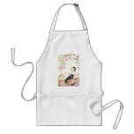 Honeysuckle Vine and Girl with Cut Flowers Aprons