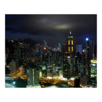 Hong Kong at Night posters