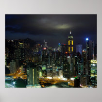 Hong Kong at Night Posters