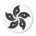 Hong Kong China Flag - Black magnets