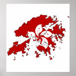 Hong Kong Flag Map full size posters