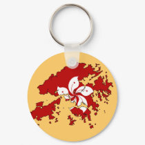 Hong Kong flag map keychains