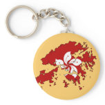 Hong Kong flag map Key Chain