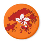 Hong Kong flag map magnets