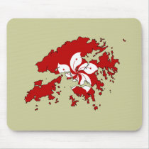 Hong Kong flag map Mouse Mats
