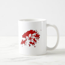 Hong Kong flag map Mugs