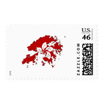 Hong Kong flag map Stamps