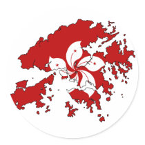 Hong Kong flag map stickers