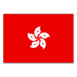 Hong Kong Flag White Orchid Symbol Table Card