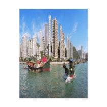 Hong Kong  harbor postcards