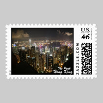 Hong Kong Night Scene, The Peak, Postage Stamp stamps