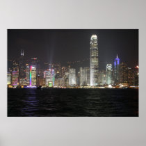 Hong Kong Night Skyline Posters