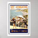 Hong Kong Riviera Orient Vintage Travel Posters