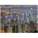Hong Kong skyline at night Post Card postcard