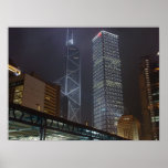 Hong Kong Towers at Night posters