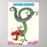 Hong Kong Vintage style travel poster