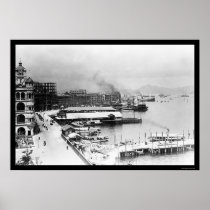 Hong Kong Waterfront 1906 Print