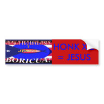 HONK 4 JESUS redandblue Bumper Stickers