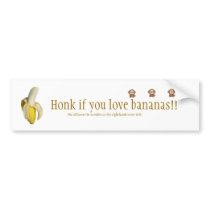 "Honk if you love bananas" Bumper Sticker bumper stickers by peachy_moo_1995 "Honk if you love bananas" Bumper Sticker bumper stickers