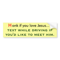 Honk if you love jesus bumper sticker