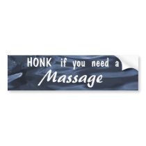 Honk if you need a Massage (blue) bumper sticker bumper stickers