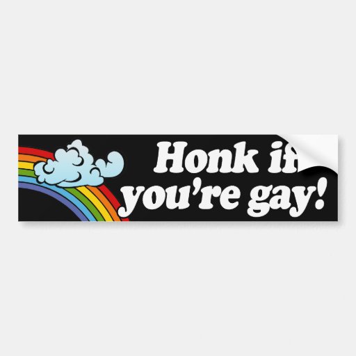 Honk If Youre Gay Png Car Bumper Sticker Zazzle