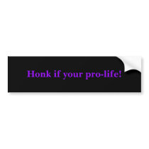 Honk if you're pro-life! bumper stickers