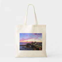 Honolulu cityscape Hawaii sunset Bags