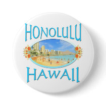 Honolulu Hawaii Pinback Buttons