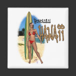 Honolulu Hawaii Surfer Girl Magnet magnets