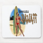 Honolulu Hawaii Surfer Girl Mousepad