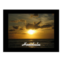Honolulu Sunset Post Card