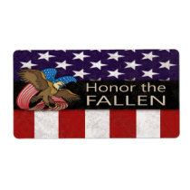 Honor the Fallen Military Custom Shipping Labels