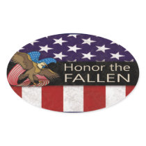 Honor the Fallen Military Oval Sticker