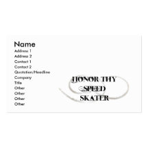 Honor Thy Speed Skater Business Card Template