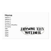 Honor Thy Welder Business Cards