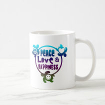 Honu Peace Love Happiness mugs
