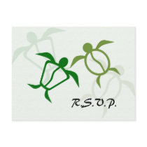 Honu Petroglyph (Green) RSVP Postcard by leighsww Honu Petroglyph (Green) RSVP Postcard