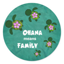 Honu Sea Family_circle stickers