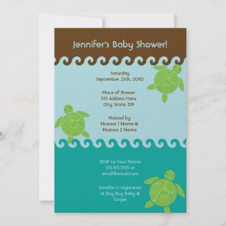 Honu Waves Baby Shower or Birthday Invitation invitation