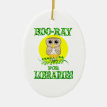 Hoo-Ray for Libraries Christmas Ornament