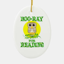 Hoo-Ray for Reading Christmas Ornament