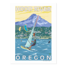 Hood River, ORWind Surfers & Kite Boarders Post Card