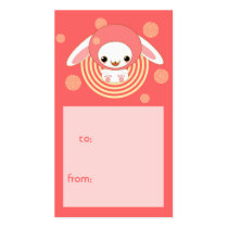hooded bunny gift tag business cards