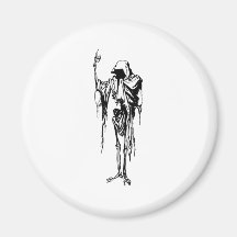 hooded skeleton magnet