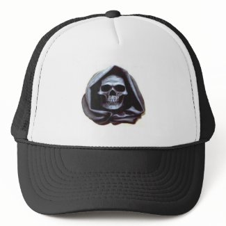 Hooded Skull on a Baseball Cap hat