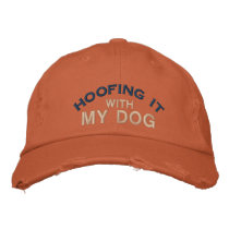 Hoofing It With My Dog Embroidered Baseball Caps