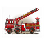 Hook and Ladder Fire Truck Postcard